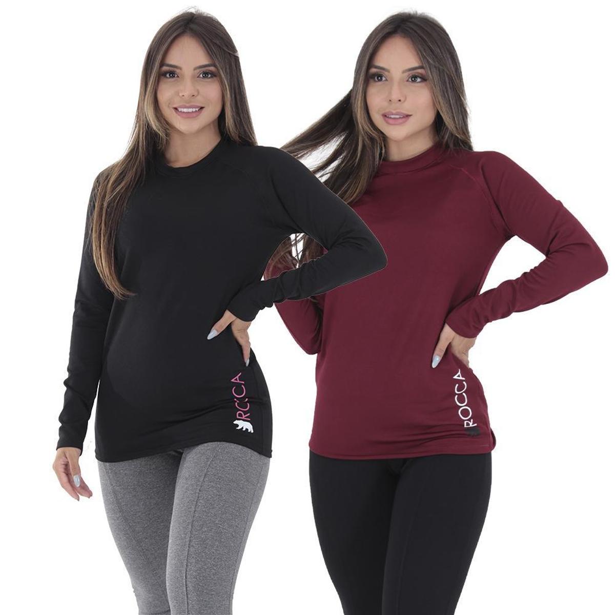 Kit 2 Blusas Femininas Segunda Pele Térmica Peluciada Diversas Cores Menor preço em Kit 2 Blusas Femininas Segunda Pele Térmica Peluciada Diversas Cores