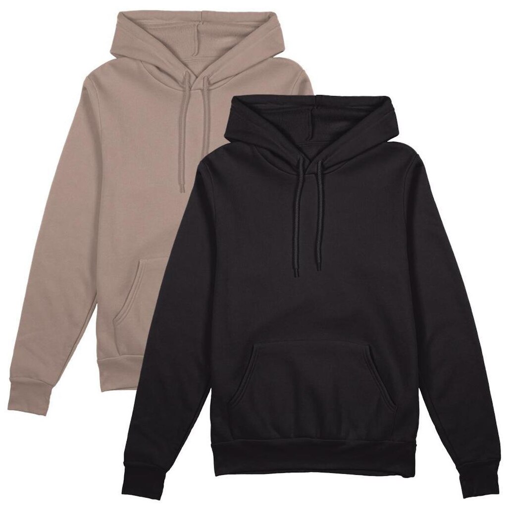 Kit 2 Blusas Moletom Masculina Liso Algodão Com Capuz Bolso