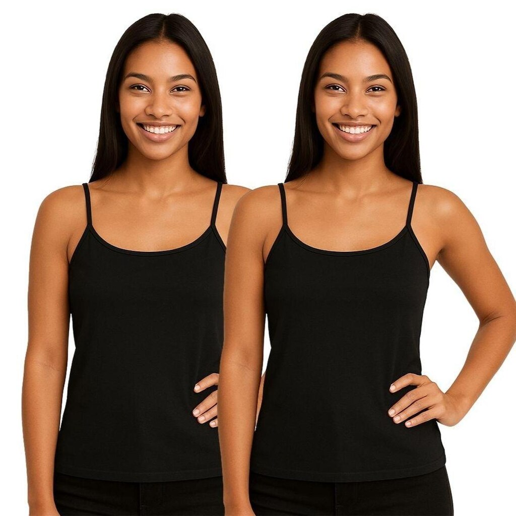 Kit 2 Blusas Regata Feminina de Alcinha Lisa