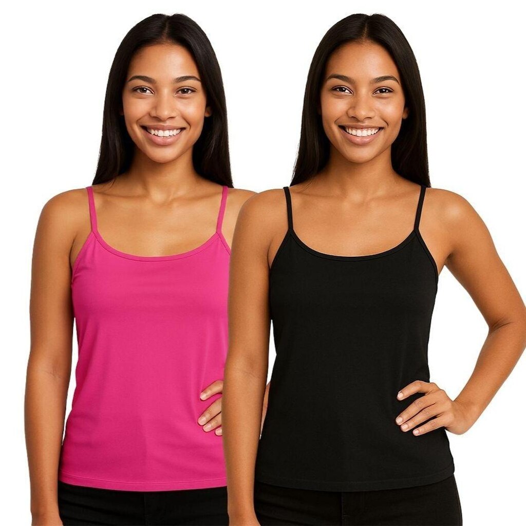 Kit 2 Blusas Regata Feminina de Alcinha Lisa