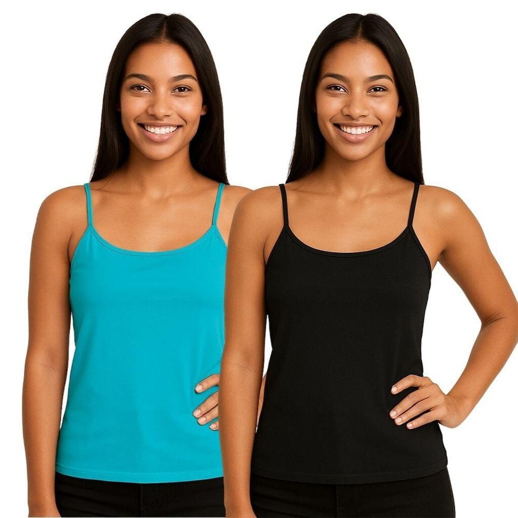 Kit 2 Blusas Regata Feminina de Alcinha Lisa