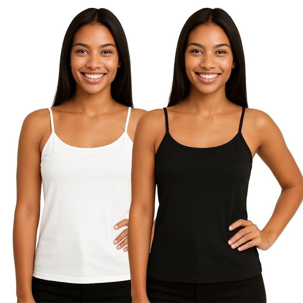 Kit 2 Blusas Regata Feminina de Alcinha Lisa