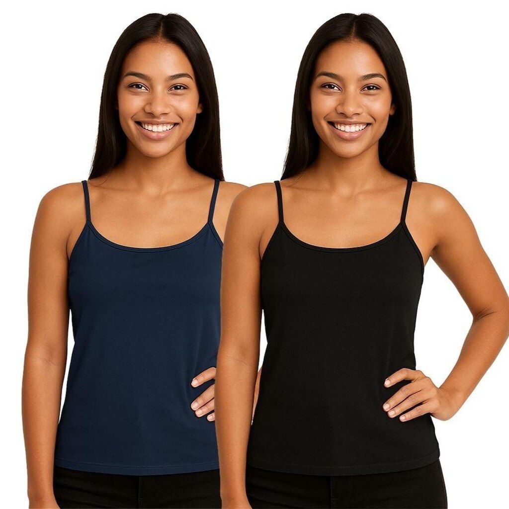 Kit 2 Blusas Regata Feminina de Alcinha Lisa