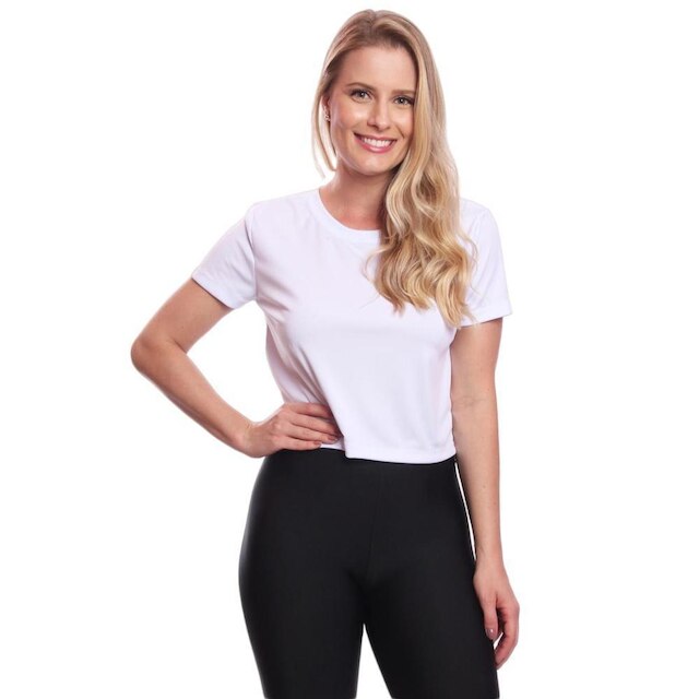 Kit 2 Blusas Via Basic Cropped Dry Academia Feminina