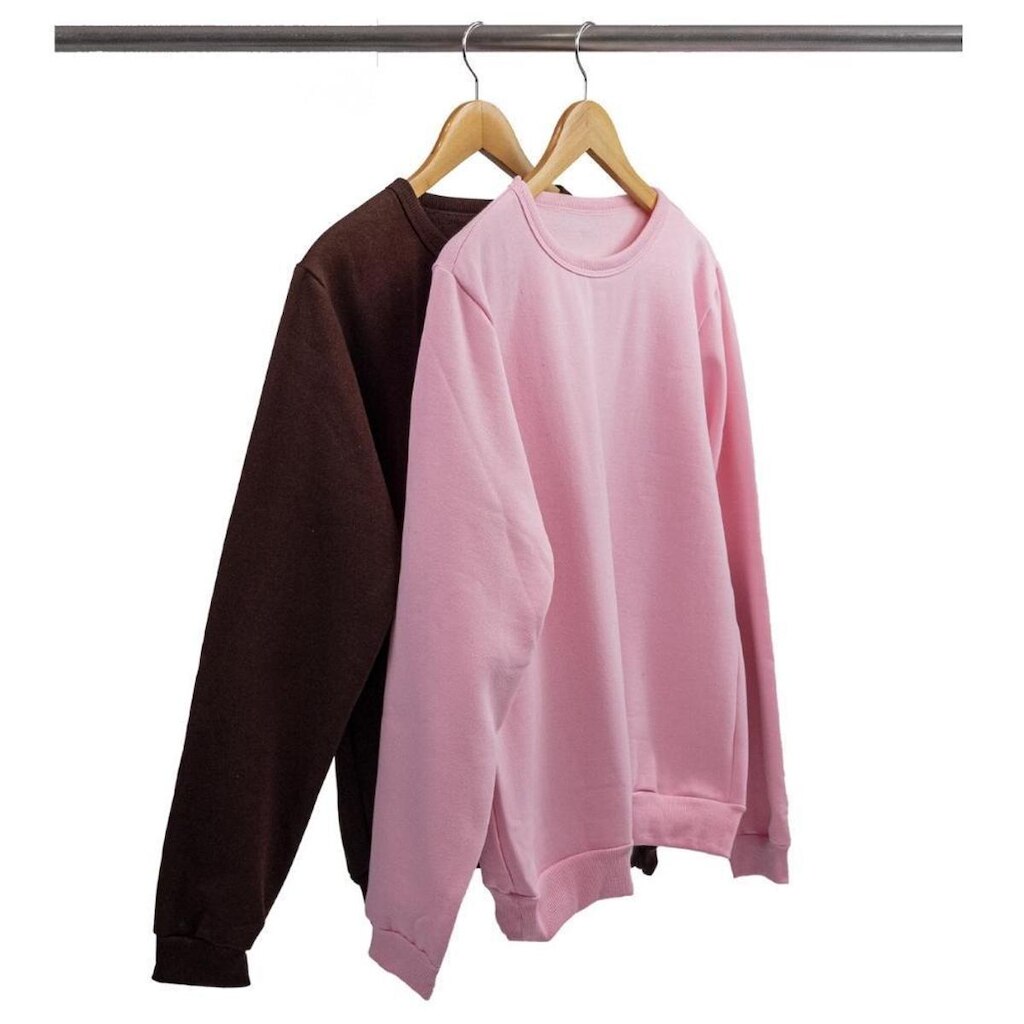Kit 2 Blusões Moletom Feminino Flanelado Careca Sem Capuz