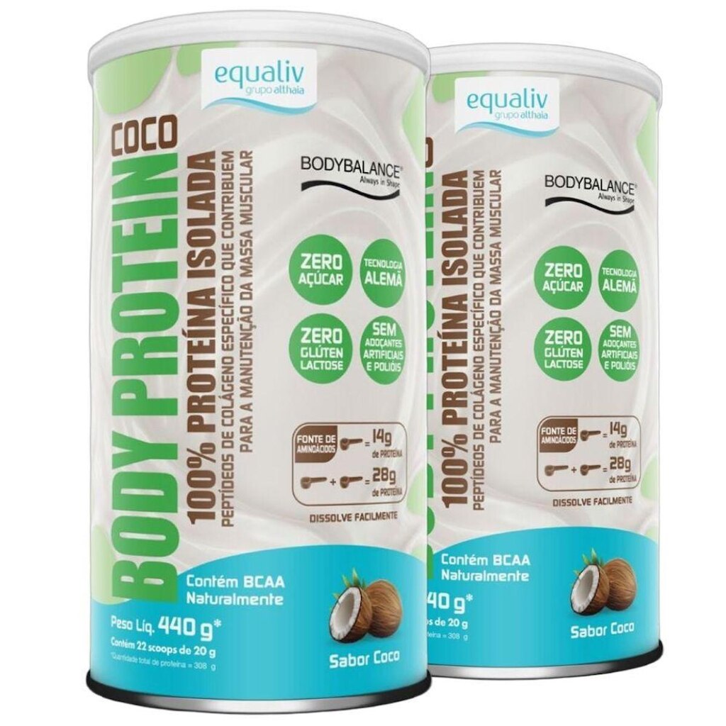 Kit 2 Body Protein Isolado Coco 440g - Equaliv