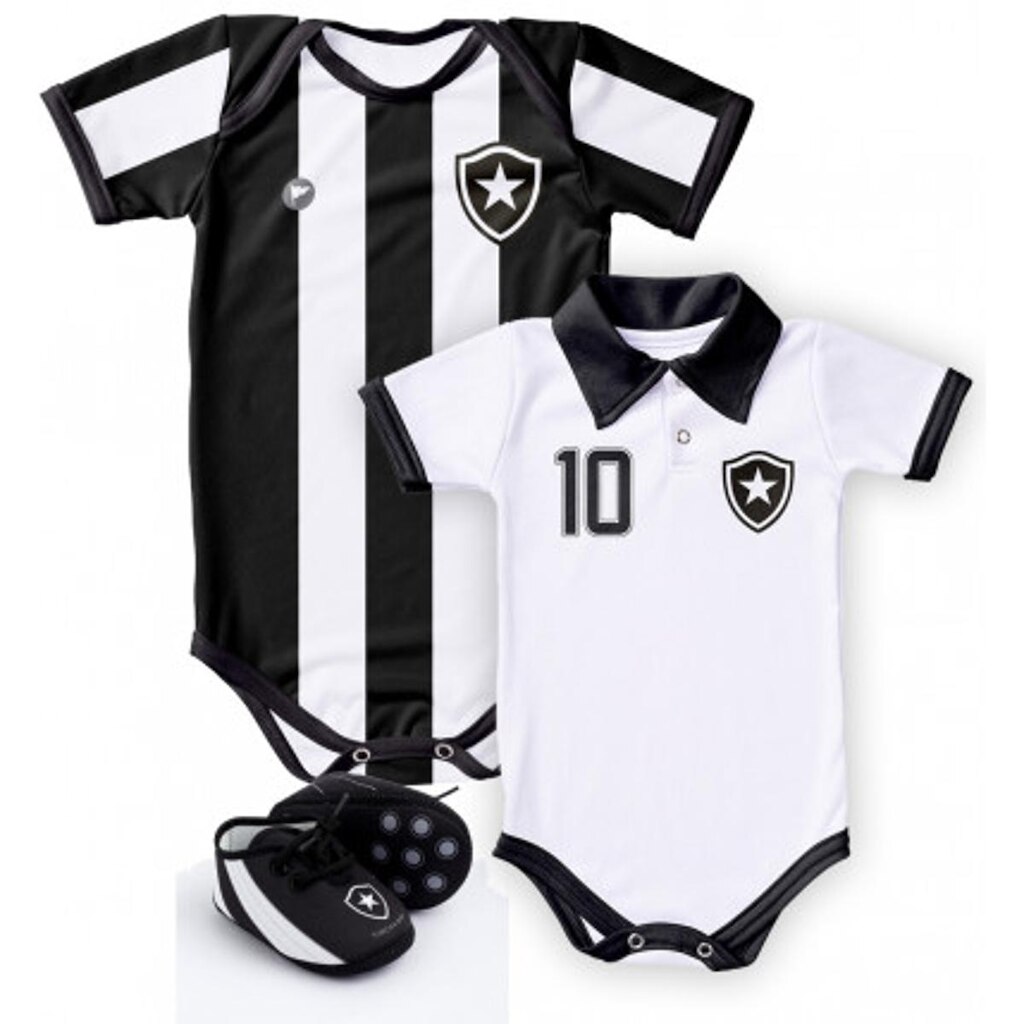 Kit 2 Bodys  + 1 Chuteira Botafogo   Torcida Baby