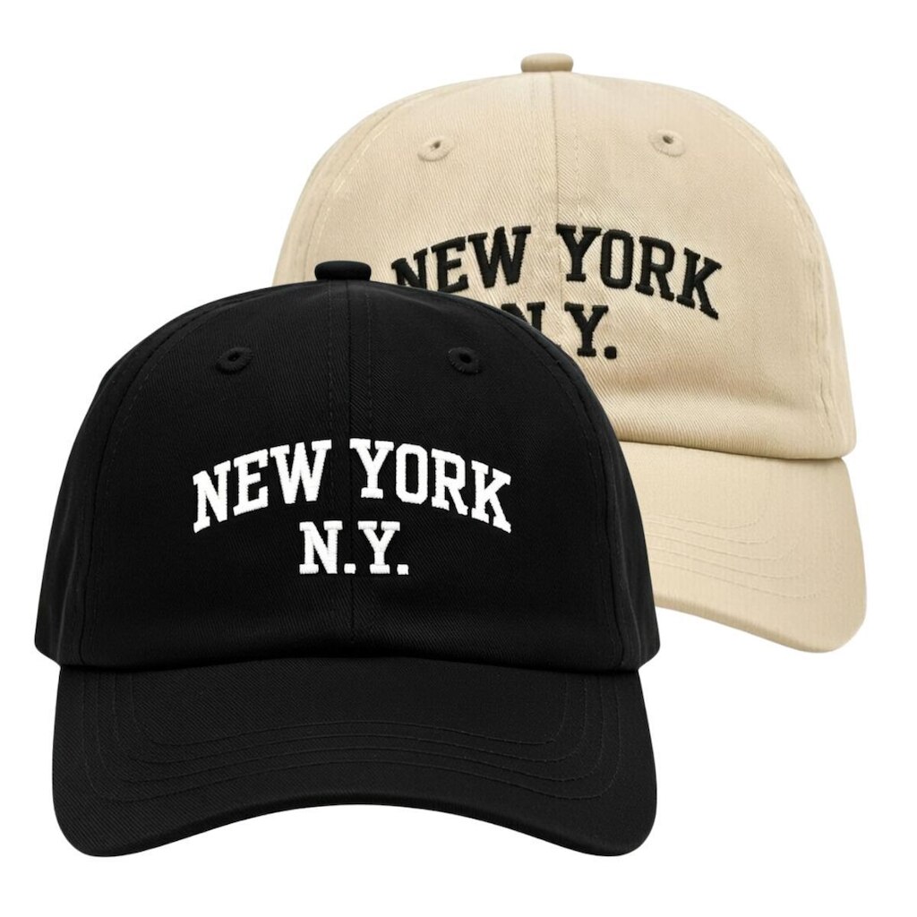 Kit 2 Bonés Aba Curva Bordados Ajustáveis Strapback Adulto Casual
