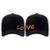 Kit 2 Bonés Casal Combinando Aba Curva Strapback Estampado Love Namorados - Laranja