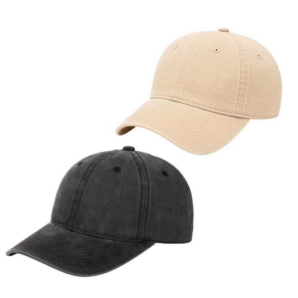 Kit 2 Bonés Dad Hat Aba Curva Ajustável Estonado Fecho Fivela