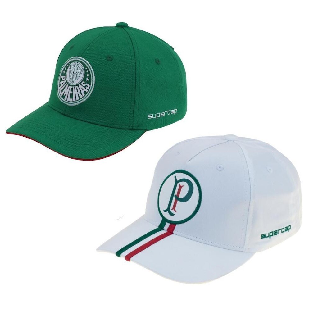 Kit 2 bonés Palmeiras Símbolo Bordado SuperCap - Oficial