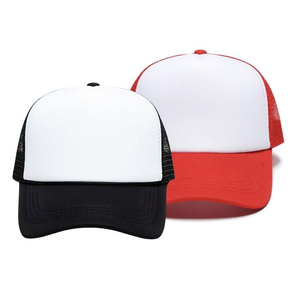Kit 2 Bonés Trucker Aba Curva Tela Ajustável Snapback Unissex
