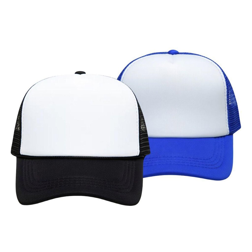 Kit 2 Bonés Trucker Aba Curva Tela Ajustável Snapback Unissex