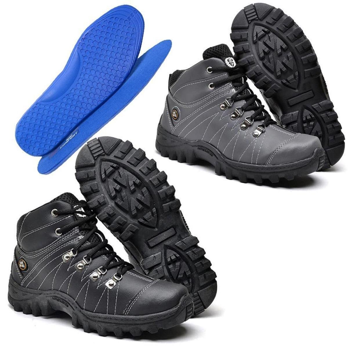 Kit 2 Bota Coturno Adventure Masculino Casual Cat skill+ Pamilha de Gel