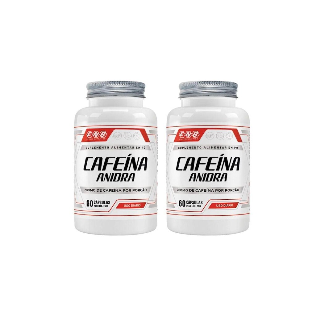 Kit 2 Cafeína Anidra 200mg 2x60 cápsulas FNB Sports Nutrition