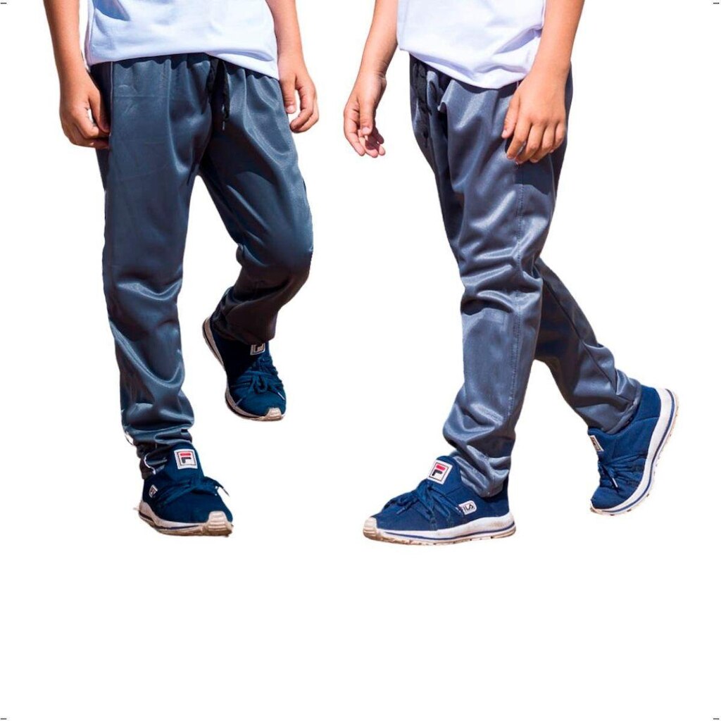 Kit 2 Calça Infantil Tecido Helanca Flanelada Bolso Traseiro