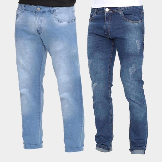 Kit 2 Calça Jeans Masculina Skinny Estilo Conforto Dia a Dia - Marinho Menor preço em Kit 2 Calça Jeans Masculina Skinny Estilo Conforto Dia a Dia - Marinho