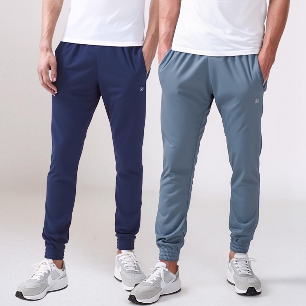 Kit 2 Calça Jogger Esporte Slim Fit Tecido Dri Casual Academia