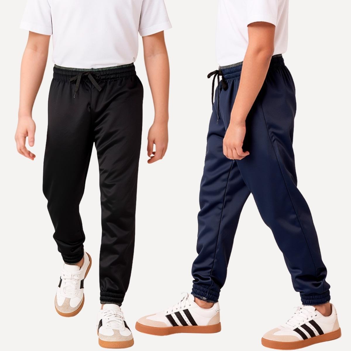 KIT 2 Calça Jogger Infantil Helanca Flanelada