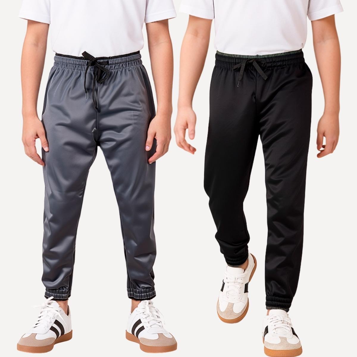 KIT 2 Calça Jogger Infantil Helanca Flanelada