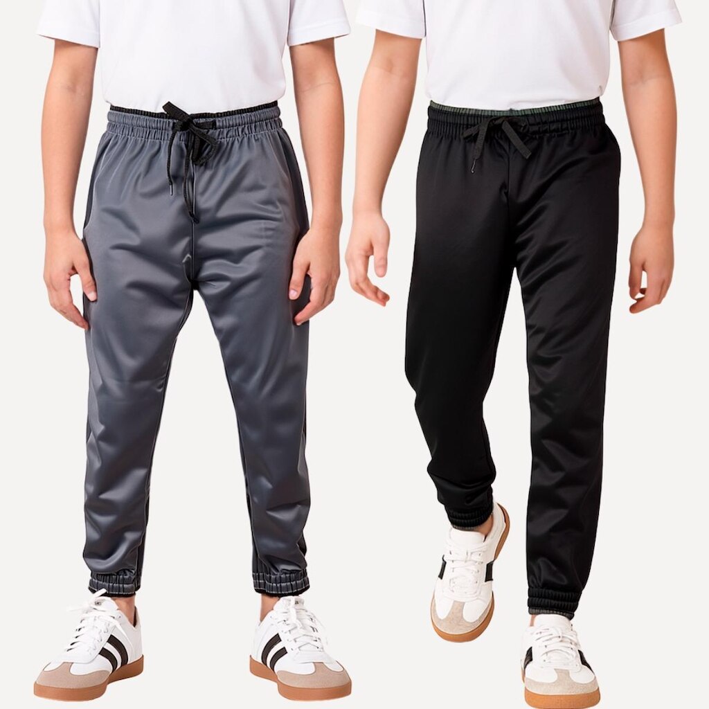 KIT 2 Calça Jogger Infantil Helanca Flanelada