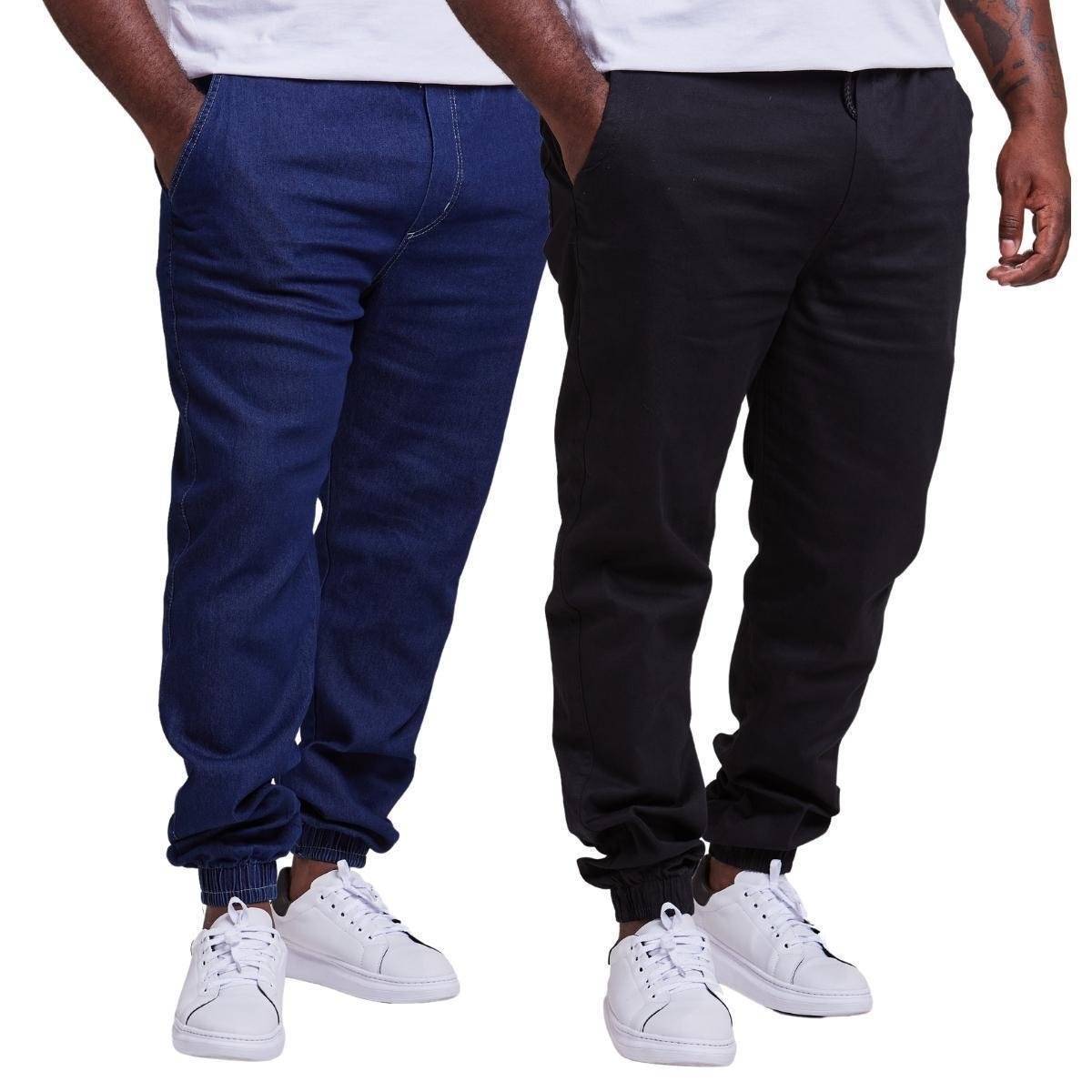 KIT 2 CALÇA JOGGER PLUS SIZE MASCULINA PUNHO