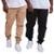 KIT 2 CALÇA JOGGER PLUS SIZE MASCULINA PUNHO - Preto+Bege