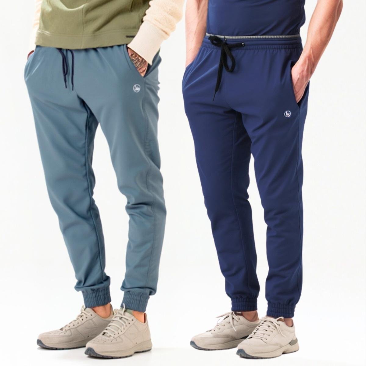 Kit 2 Calça Jogger Skinny Tecido Tactel com Elastano Esporte Casual