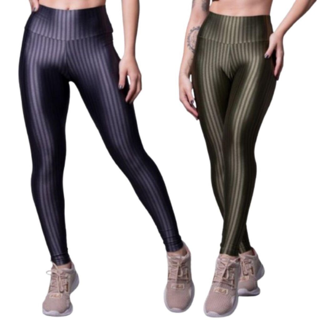 Kit 2 Calça Legging Bella Fiore New Zig 3D Treino Feminina