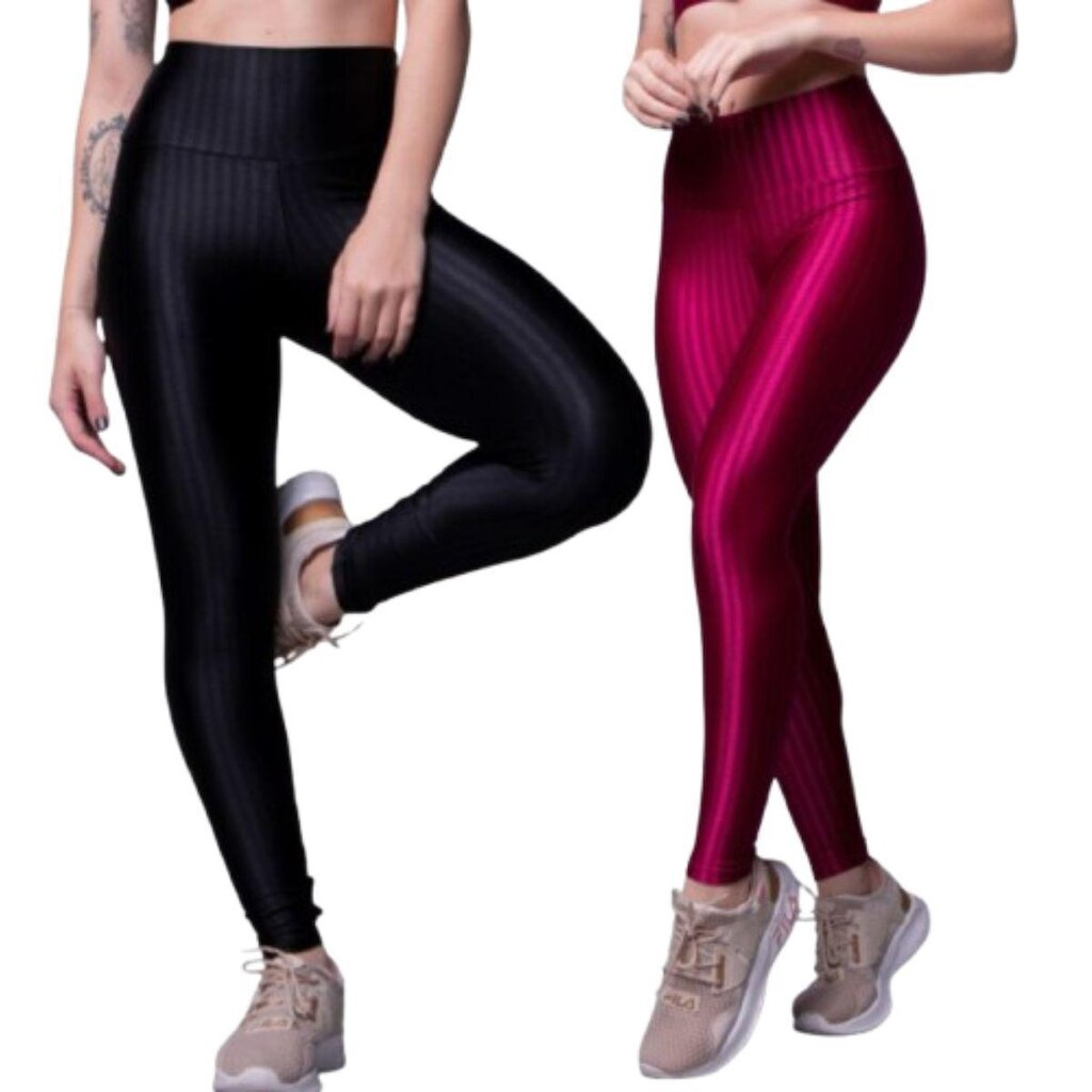 Kit 2 Calça Legging Bella Fiore New Zig 3D Treino Feminina
