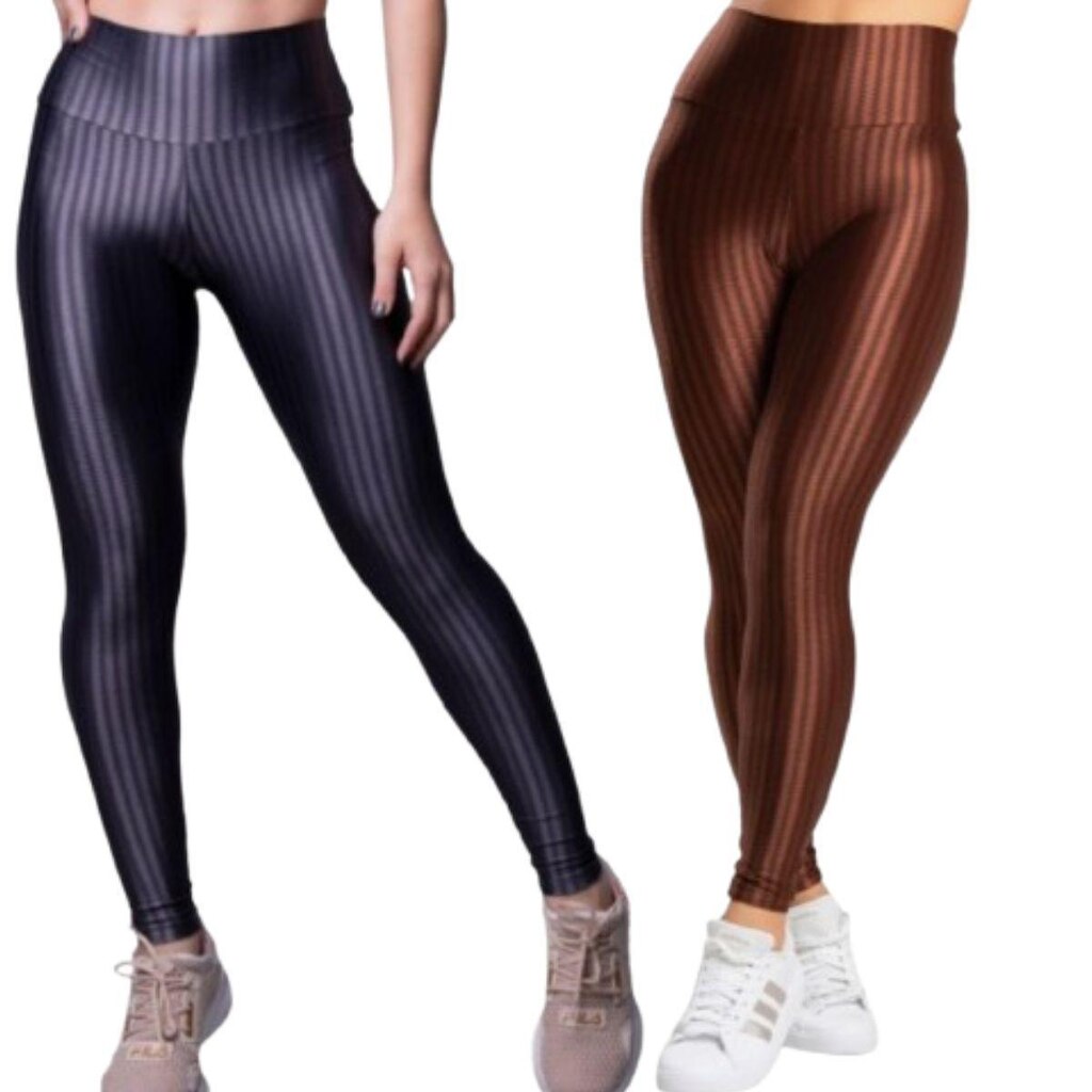 KIT 2 Calça Legging de Academia New Zig 3D Serra e Mar Treino