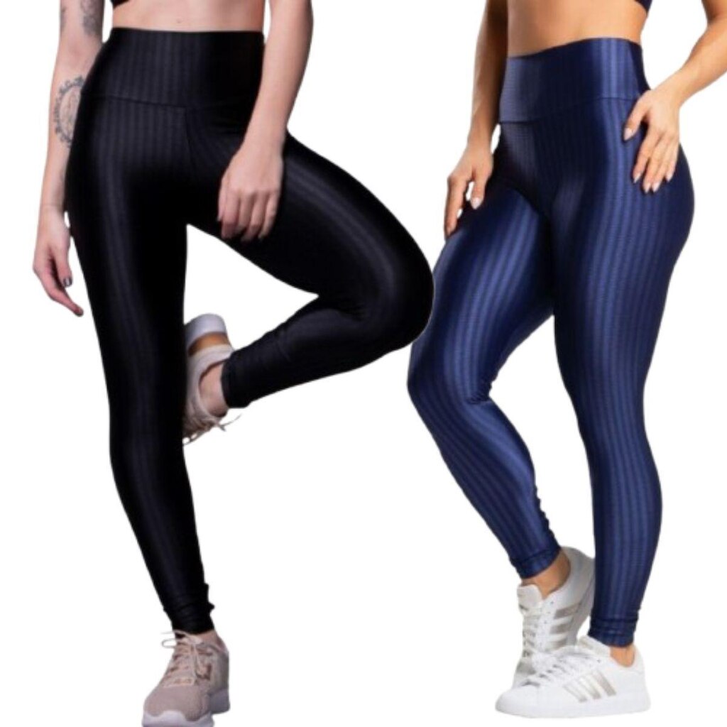 KIT 2 Calça Legging de Academia New Zig 3D Serra e Mar Treino