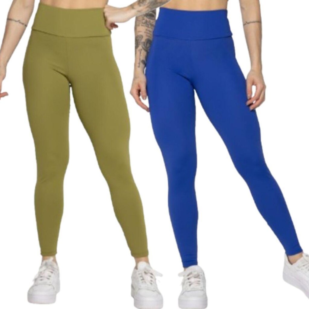 KIT 2 Calça Legging Smart Serra e Mar Cós Alto Roupa Para Treino Academia Moda Fitness