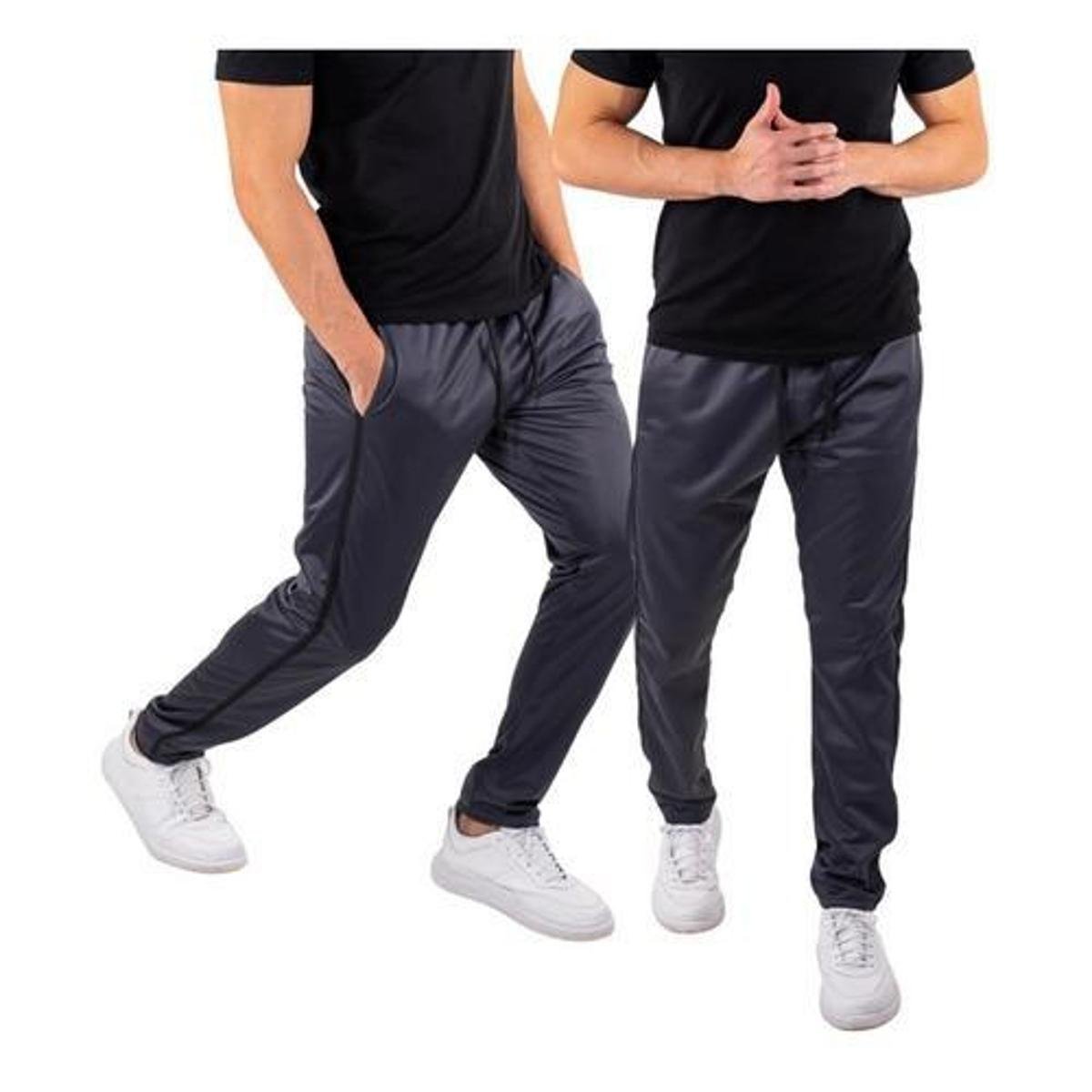 Kit 2 Calça Masculina Helanca Treino Academia Casual - Preto+Cinza - P Menor preço em Kit 2 Calça Masculina Helanca Treino Academia Casual - Preto+Cinza - P