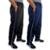 Kit 2 Calça Masculina Tactel Grosso 3 Bolsos Academia Costura Reforçada - Preto+Azul