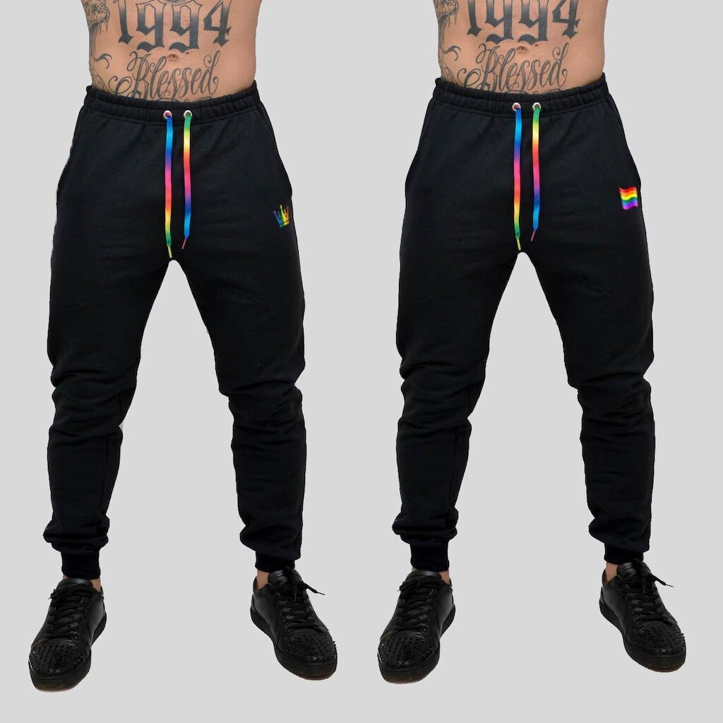 Kit 2 Calça Moletom Lgbt Gls Arco-iris Gay Pride Rainbow Bandeira