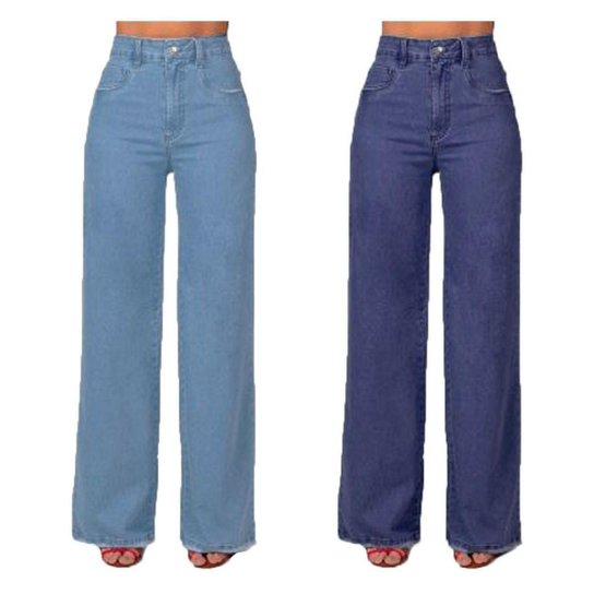 Kit 2 Calças Jeans Pantalona Cintura Alta Conforto Dia a Dia - Azul é ruim? Kit 2 Calças Jeans Pantalona Cintura Alta Conforto Dia a Dia - Azul é boa?