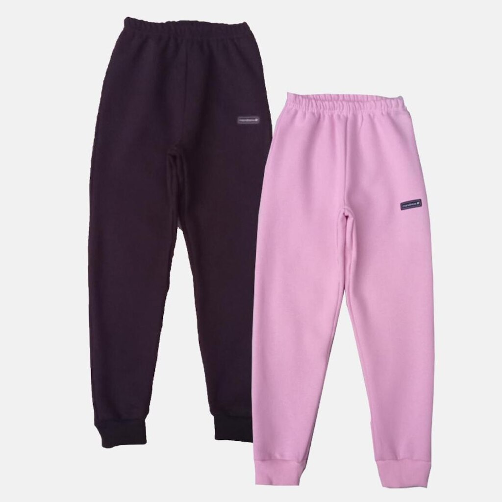 Kit 2 Calças jogger  Moletom Flanelado  Infantil unisex Camuflada e Rosa Bebê