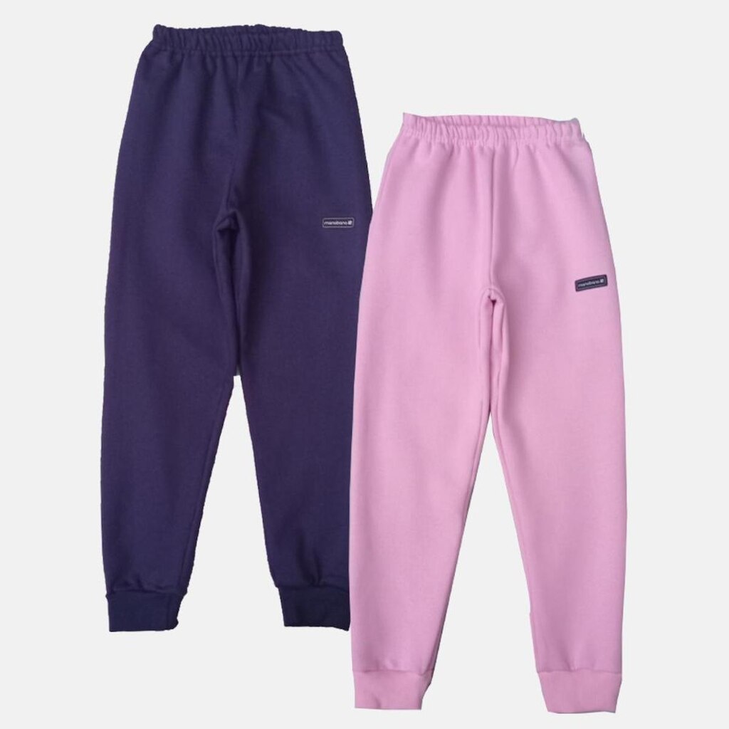 Kit 2 Calças jogger  Moletom Flanelado  Infantil unisex Camuflada e Rosa Bebê