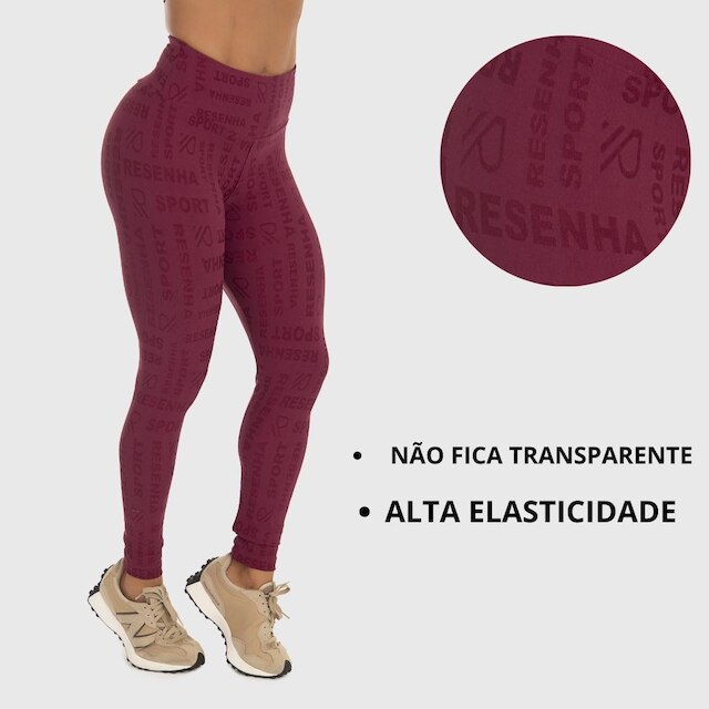 Kit 2 Calças Legging Feminina Poliamida Cós Alto Alta Compressão Zero Transparência Academia Fitness