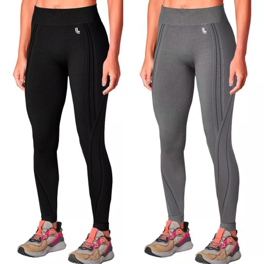 Kit 2 Calças Legging Lupo Sport Original Feminina Academia Leguin Legues Fitness Levanta Bumbum - Grafite+Preto Menor preço em Kit 2 Calças Legging Lupo Sport Original Feminina Academia Leguin Legues Fitness Levanta Bumbum - Grafite+Preto