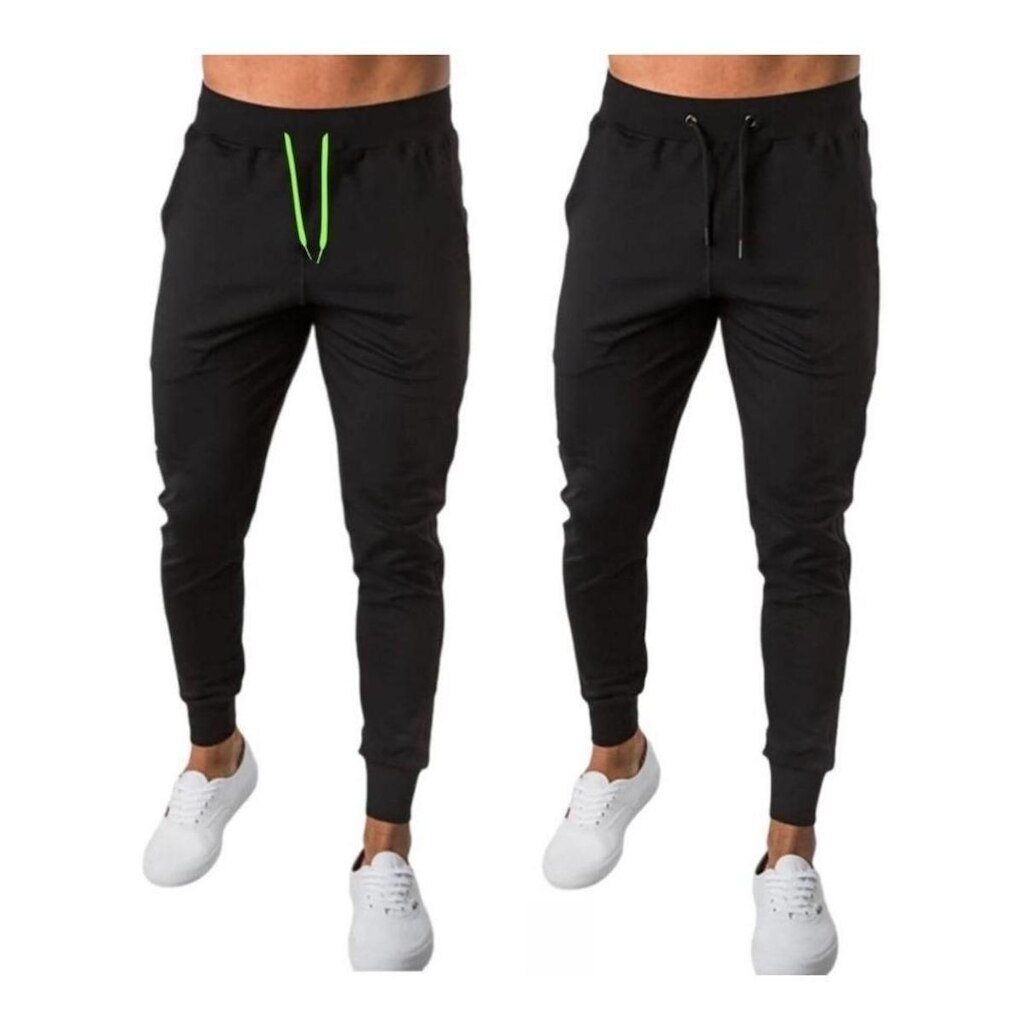 Kit 2 Calças Masculina de Moletom Lisa Jogger Relaxado