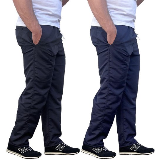 Kit 2 Calças Masculina Tactel Lisas Sem Forro Academia Esportiva 3 Bolsos - Preto+Azul é ruim? Kit 2 Calças Masculina Tactel Lisas Sem Forro Academia Esportiva 3 Bolsos - Preto+Azul é boa?