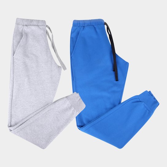 Kit 2 Calças Moletom Básicos Masculino - Azul+Mescla é ruim? Kit 2 Calças Moletom Básicos Masculino - Azul+Mescla é boa?