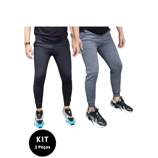 Kit 2 Calças Moletom Flanelado Iron Mega Premium Masculino Preto e - Chumbo é ruim? Kit 2 Calças Moletom Flanelado Iron Mega Premium Masculino Preto e - Chumbo é boa?