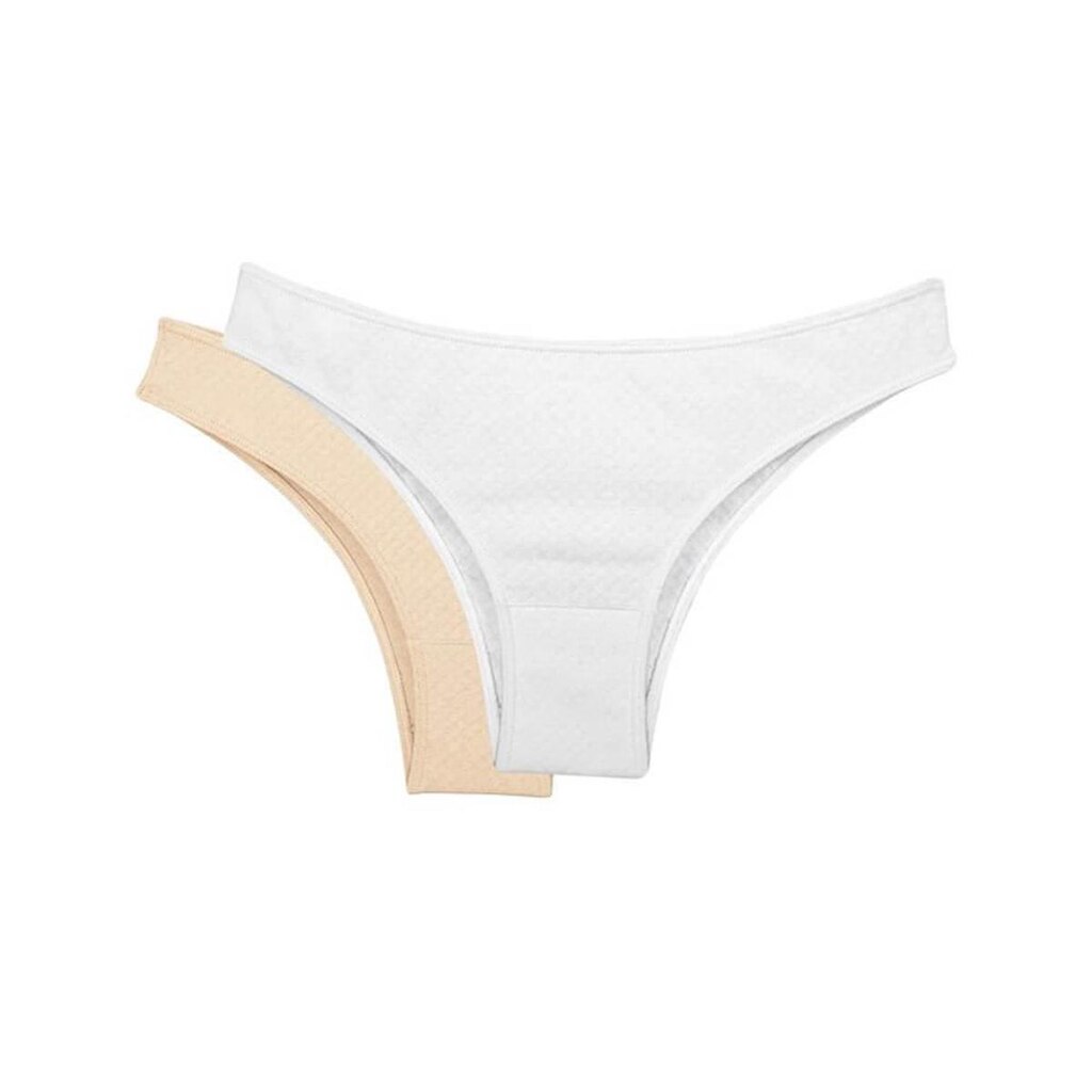 Kit 2 Calcinhas 100% Algodão Branco/Nude Love Secret 819301
