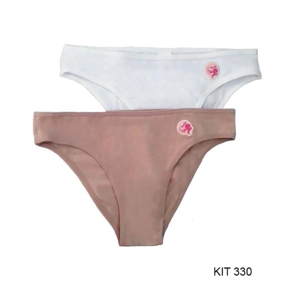 Kit 2 Calcinhas Branco/Chocolate Love Secret 43142 Biquíni