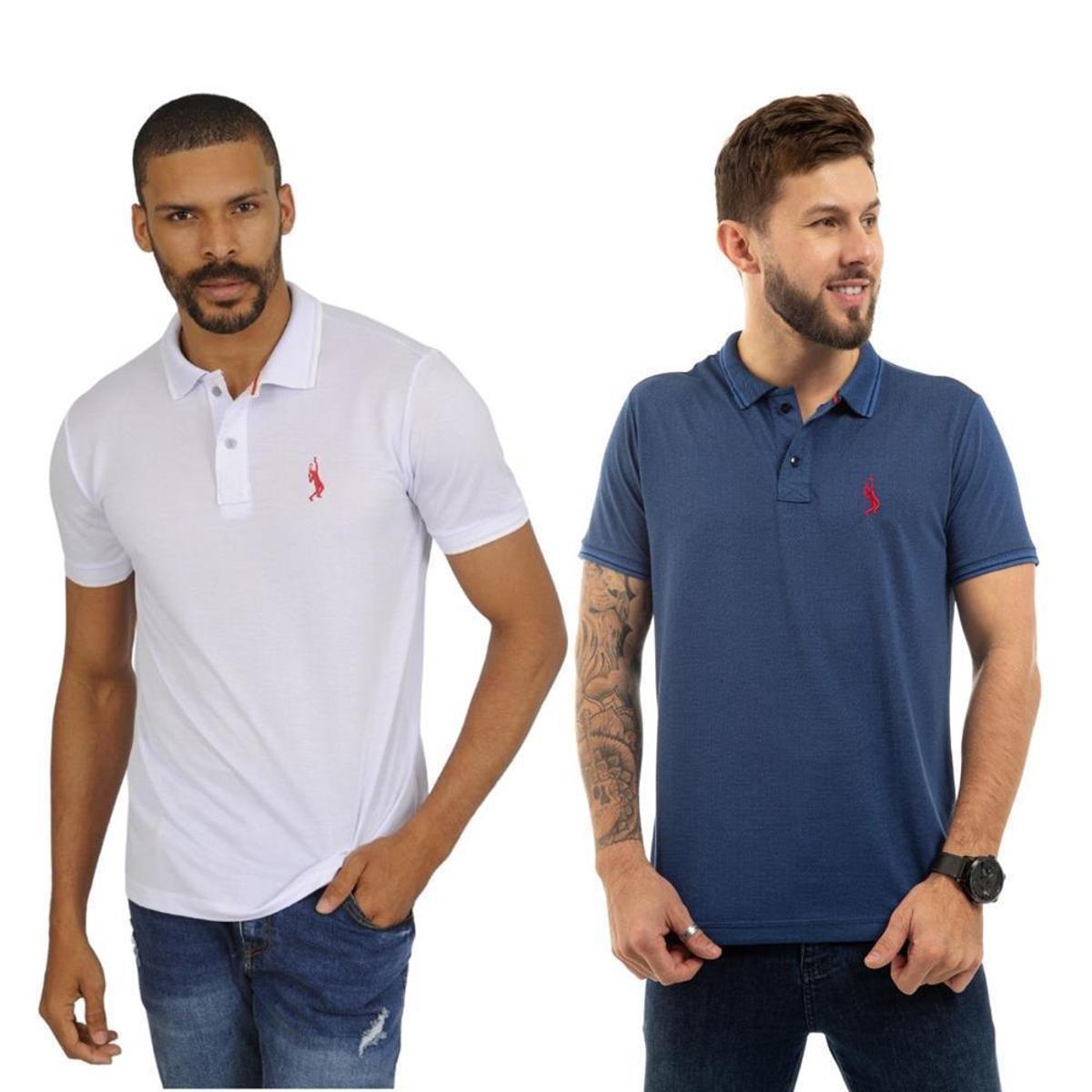 Kit 2 Camisa Gola Polo Masculina Casual Moderna Reta Estilo Menor preço em Kit 2 Camisa Gola Polo Masculina Casual Moderna Reta Estilo