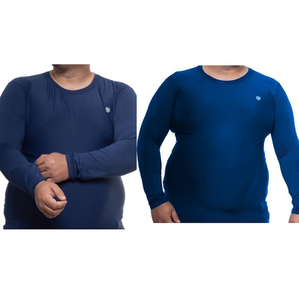 Kit 2 Camisa Masculina Térmica Plus Size Proteção Uv50 Manga Longa