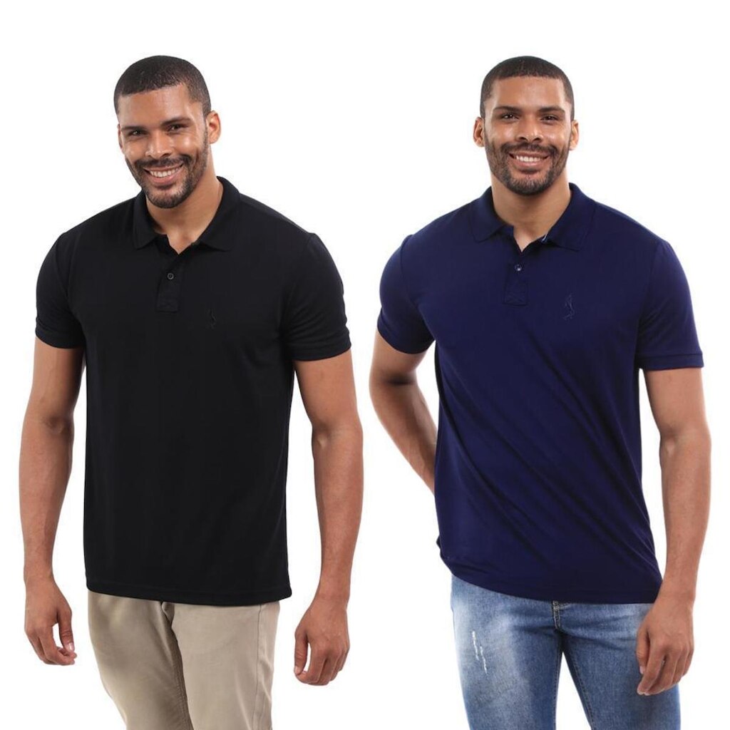 Kit 2 Camisa Polo Masculina Dia a Dia Conforto